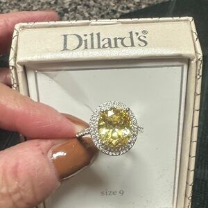 Dillard's Yellow Gemstone Silver Women's Ring